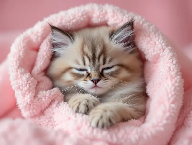 布偶猫 · 粉色毛毯的公主
