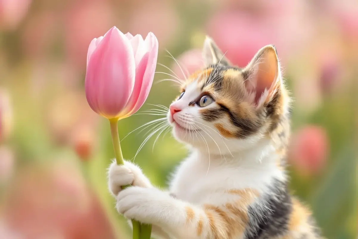 三花猫 · 花园里的俏皮 细节图 1
